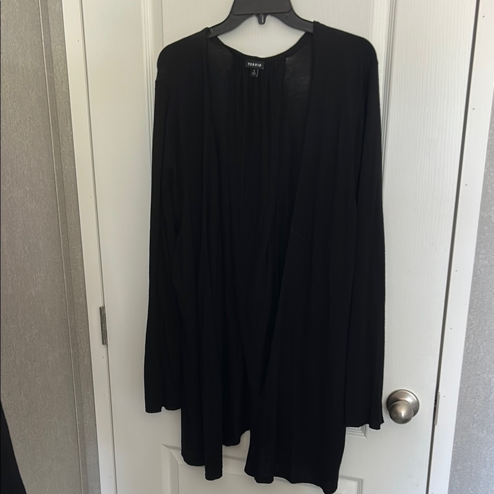 Torrid Black Open Front Cardigan